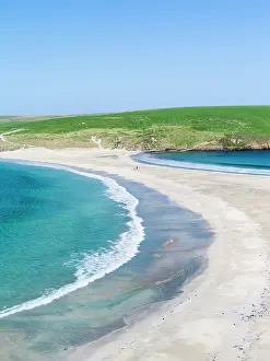 Secluded: Tombolo connecting St Ninian's Isle with