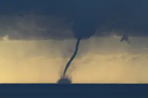 Storms: Tornado, waterspout, overlooking the Mediterranean