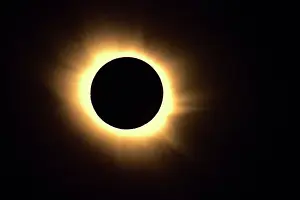 Total: The total occultation of the sun lasted 2 minutes