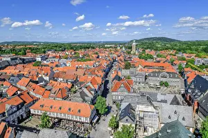 Half: Total Old Town, Goslar, Lower Saxony, Germany, Europe