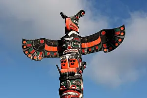 Poles: Totem Pole - tribute to Kwakwaka'wakw Indian