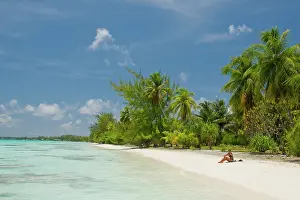 Escape: Tourist enjoying island landscape, Fakarava