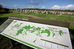 Carnac: Tourist Information Sign - Carnac menhirs, Neolithic