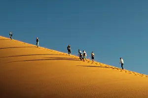 Walkers: Tourists climbing Dune 45