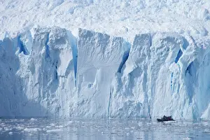 Zodiac: Tourists in Zodiac - in front of glacier