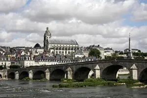 Foreground: Town of Blois with River Loire in foreground