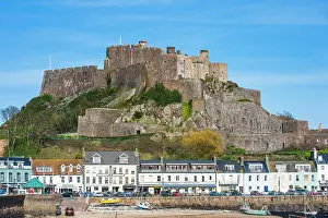 Ages: Town with Gorey Castle, Mont Orgueil, Jersey, Channel