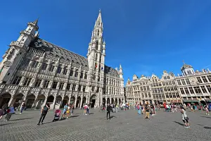 Brussels: The Town Hall and buildings of the Grand Place or