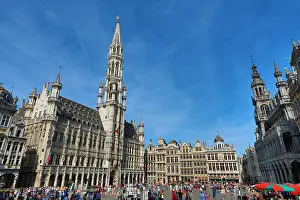 Brussels: The Town Hall and buildings of the Grand Place or