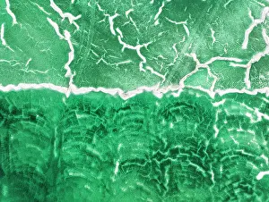 Toxicity: Detail of a toxic phosphogypsum waste pond in the