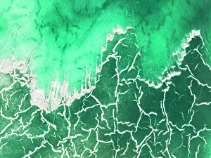 Toxicity: Detail of a toxic phosphogypsum waste pond in the