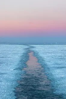 Icebreaker: Track left by Icebreaker on the ocean covered