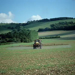 Sprayer: Tractor spraying weed killer