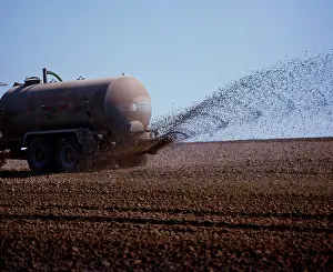 Trailer: Tractor trailer, slurry, field Fertilisation in spring