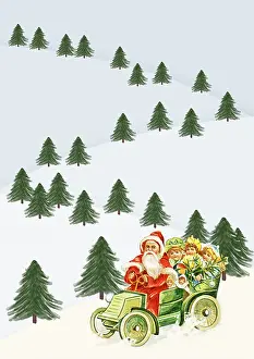 Delivering: Traditional Father Christmas illustration
