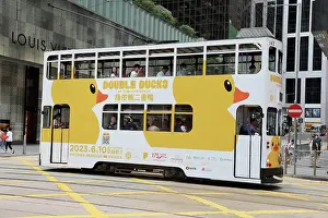 Tram: Traditional Hong Kong tram in Central, Hong Kong, China