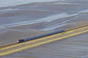 100119: Train on the Hindenburg Dam - a causeway joining