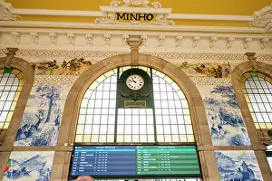 Sign: Train schedule Saint Benedict Train Station (Estacao de Sao