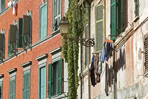 Laundry: Trastevere - Rome - Italy - street scene with window