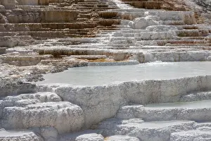 Mammoth: Travertine terraces, hot springs, mineral deposits