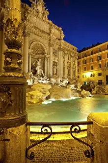 Carving: The Trevi Fountain at twilight, Rome, Lazio