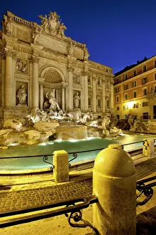 Carving: The Trevi Fountain at twilight, Rome, Lazio