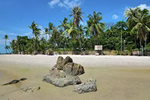 Vacations: Tropical palm tree beach at Hua Hin, Thailand