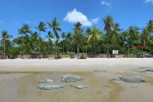 Vacations: Tropical palm tree beach at Hua Hin, Thailand
