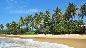Sign: Tropical paradise idyllic beach Sri Lanka