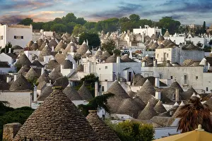 Circular: Trulli in Alberobello, Valle d'Itria, Apulia, Italy, Europe
