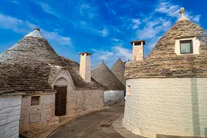 Circular: Trulli in Alberobello, Valle d'Itria, Apulia, Italy, Europe