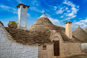 Circular: Trulli in Alberobello, Valle d'Itria, Apulia, Italy, Europe