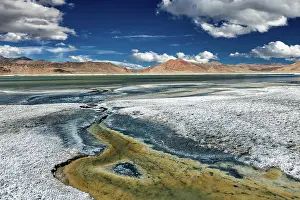 Jammu: Tso Kar, fluctuating salt lake in Himalayas. Rapshu
