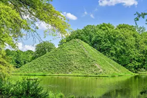Pyramid: Tumulus, lake pyramid, grave, Prince Puckler Park