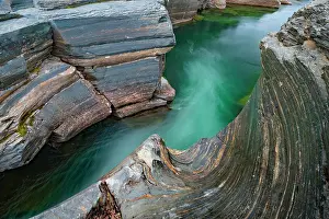 Norrbotten: Turquoise River Abiskoj kka, Abiskojakka, flows
