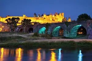 Fortified: Twilight over Carcassonne and river Aude
