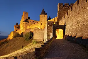 Fortified: Twilight at the entry gate to La Cite Carcassonne