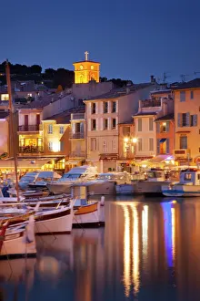 Moored: Twilight over harbor town of Cassis, Provence