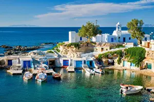Greece: Typical Greece scenic island view, small harbor