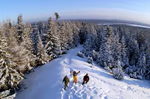Ural: A typical view over coniferous taiga-forest and