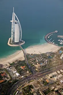 Emirates: UAE, Dubai. Aerial image of Burj al Arab