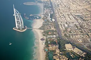 Neighborhood: UAE, Dubai. Aerial image of Burj al Arab