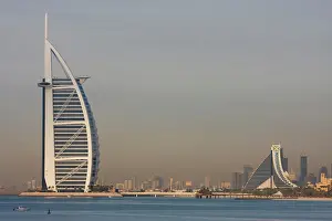 Emirates: UAE, Dubai. Skyline with Burj al Arab and