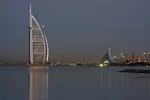 Emirates: UAE, Dubai. Skyline with Burj al Arab and