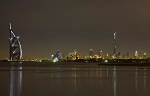 Emirates: UAE, Dubai. Skyline with Burj al Arab Hotel
