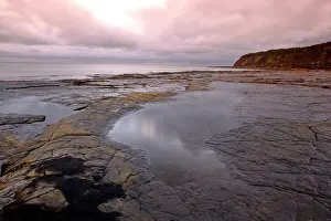 Ledges: UK - Kimmeridge Bay striated rock ledges at low