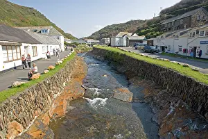 Floods: UK - Valency stream after reconstruction following