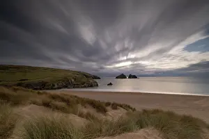 Seashore: United Kingdom, England, Cornwall. Newquay, Holywell Beach