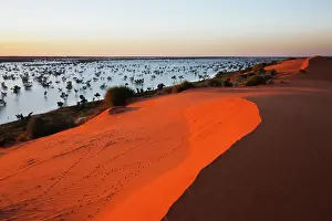 Simpson: Unusual flood water between dunes
