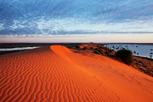 Simpson: Unusual flood water between dunes seen from Big Red